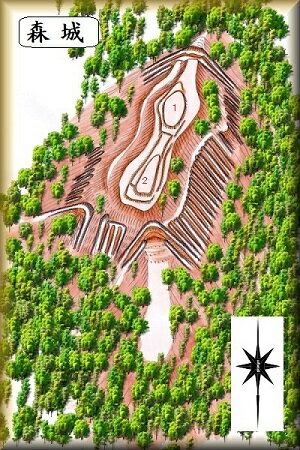 [完成品] 　森城（舞鶴市森269）日本の城　お城のジオラマ模型　プラモデル　城郭模型