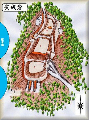 [完成品] 　安威砦（茨木市安威4丁目天神山）　　日本の城　お城のジオラマ模型　プラモデル　城郭模型