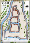 [完成品] 　茨木城　(茨木市片桐町）　　日本の城　お城のジオラマ模型　プラモデル　城郭模型