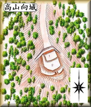 [完成品] 　高山向城（豊能町高山）　日本の城　お城のジオラマ模型　プラモデル　城郭模型