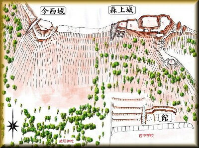  今西城（能勢町森上・今西）　　日本の城　お城のジオラマ模型　プラモデル　城郭模型