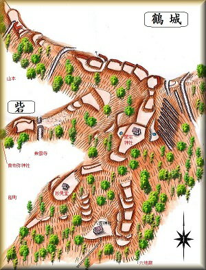 [完成品] 鶴城（豊岡市山本字鶴ガ城）　　日本の城　お城のジオラマ模型　プラモデル　城郭模型