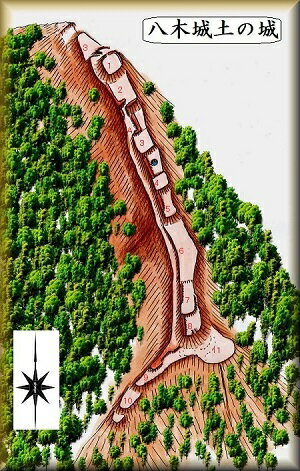 [完成品] 八木土の城（養父市八鹿町八木）　日本の城　お城のジオラマ模型　プラモデル　城郭模型