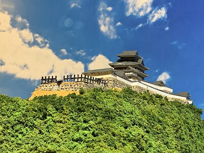 [完成品］近江八幡城（近江八幡市宮内町八幡山）　ケース付き　ミニサイズ　日本の...