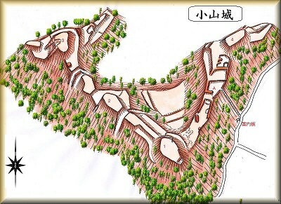 [完成品] 小山城（大野市医王寺）日本の城　お城のジオラマ模型　プラモデル　城郭模型