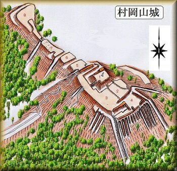 [完成品] 村岡山城（勝山市村岡町郡）日本の城　お城のジオラマ模型　プラモデル　城郭模型