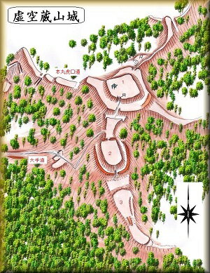 [完成品] 虚空蔵山城（能美市和気町）日本の城　お城のジオラマ模型　プラモデル　城郭模型