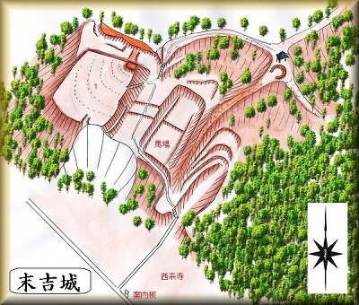 [完成品] 末吉城（志賀町末吉字城山）日本の城　お城のジオラマ模型　プラモデル　城郭模型