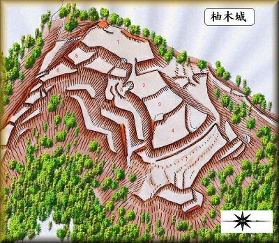 [完成品] 柚木城 (金沢市柚木町）日本の城　お城のジオラマ模型　プラモデル　城郭模型