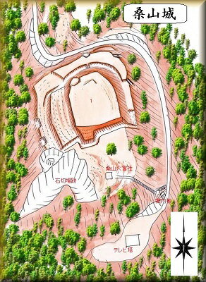 [完成品] 桑山城（南砺市川西桑山）　日本の城　お城のジオラマ模型　プラモデル　城郭模型