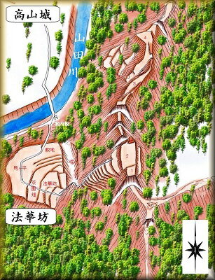 [完成品] 高山城（富山市婦中町道島）　日本の城　お城のジオラマ模型　プラモデル　城郭模型