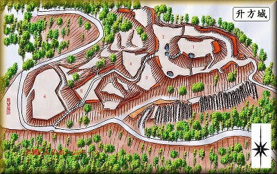 [完成品] 升方城（魚津市升方城山）　日本の城　お城のジオラマ模型　プラモデル　城郭模型