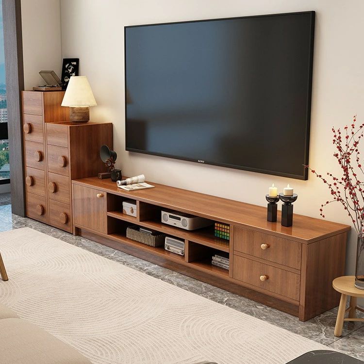 厳選中国風テレビキャビネットリビング家庭用収納ロッカー一体小型タイプ2025着地テレビキャビネット