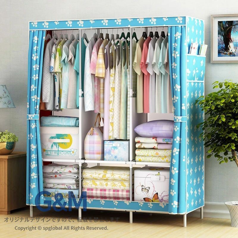 この商品について 【サイズ】：幅125×奥行45×高さ168cm。シンプルなワードローブ ハンガーラックです。 【素材】：直径13mmの太いスチールパイプと厚い不織布と強化プラスチックの接続口で構成されます。頑丈でながら長くお持ちできます。 【耐荷重抜群フレーム】：太めステンレス製中空軸スチールボールと高強度連結件を使い、 錆びにくく、耐久性も高く、 抜群な耐荷重が実現られ、安心的にお使い頂けます。 【高品質の生地】： 耐久性高く、清潔簡単、通気性よいなどのメリットがありながら、楽々開け閉め、日焼けやホコリから衣類をまもってくれるなどのポイントがあります。【簡単なアセンブリ】：組み立てが簡単です。使用していないときは、部品を取り外してコンパクトに保管できるため、ポータブルなモバイルラックになります。寝室、賃貸住宅、ガレージ、貯蔵室、オフィスでの使用に最適です。指定された配送時間は承っておりません。