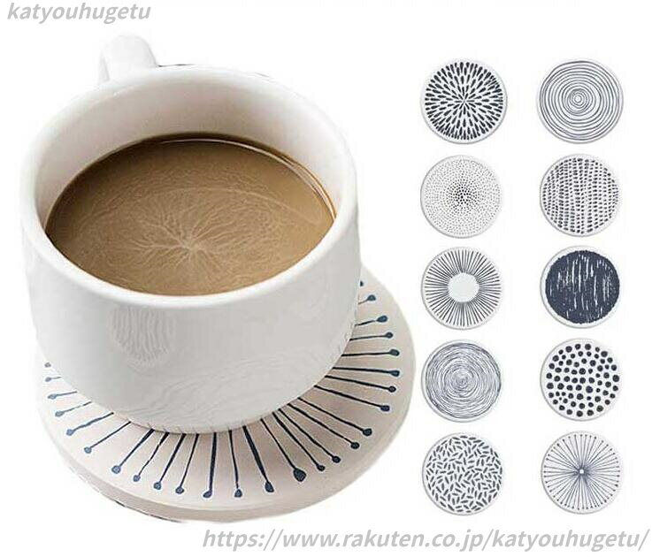 【送料無料】吸水コースター 吸収石コースター エコ 素材 高吸水性 断熱 速乾 茶パッド コップ敷き ドリンク コーヒー 茶托 滑り止め