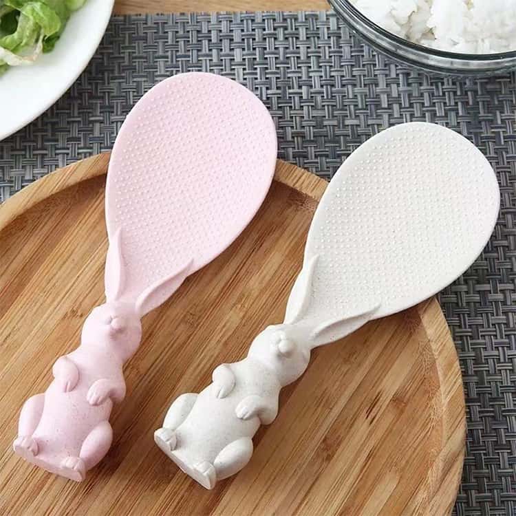 くっつかない自立するしゃもじうさぎにぎりやすい立つおしゃれ縦置き横置きキッチン用品調理器具自立スタンドくっつかないお米ごはんごはんがつかないキッチン引越新築ピンクホワイト衛生清潔インテリアきれい katyouhugetu-10096702 毎日の雑貨屋さん サンプル画像2