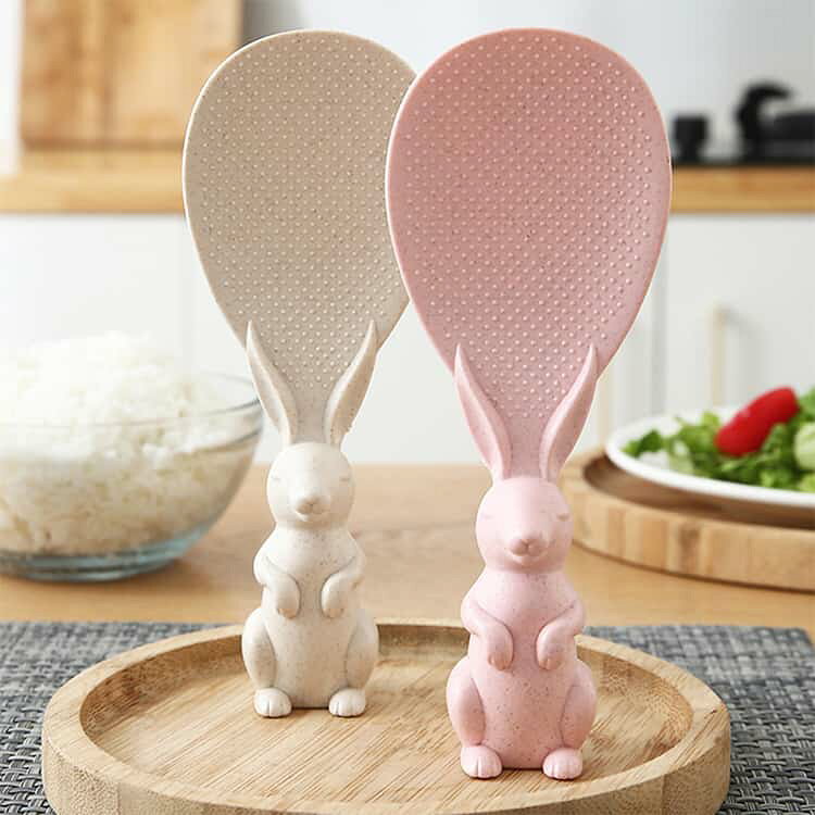 くっつかない自立するしゃもじうさぎにぎりやすい立つおしゃれ縦置き横置きキッチン用品調理器具自立スタンドくっつかないお米ごはんごはんがつかないキッチン引越新築ピンクホワイト衛生清潔インテリアきれい katyouhugetu-10096702 毎日の雑貨屋さん サンプル画像3