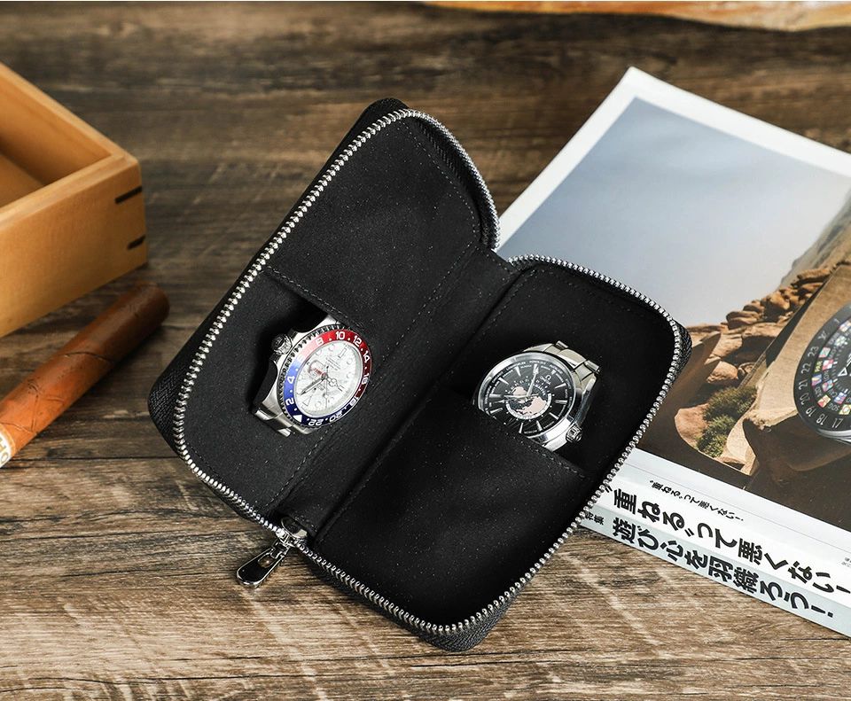 【送料無料】送料無料 2本用 長方形 腕時計ケース 本革 時計ケース持ち運び 便利 ウオッチケース 収納ボックス コレクションケース 本革 持ち運び コンパクト プレゼント 見せる収納 メンズ 高級コーヒー 時計ボックス コレクション 収納