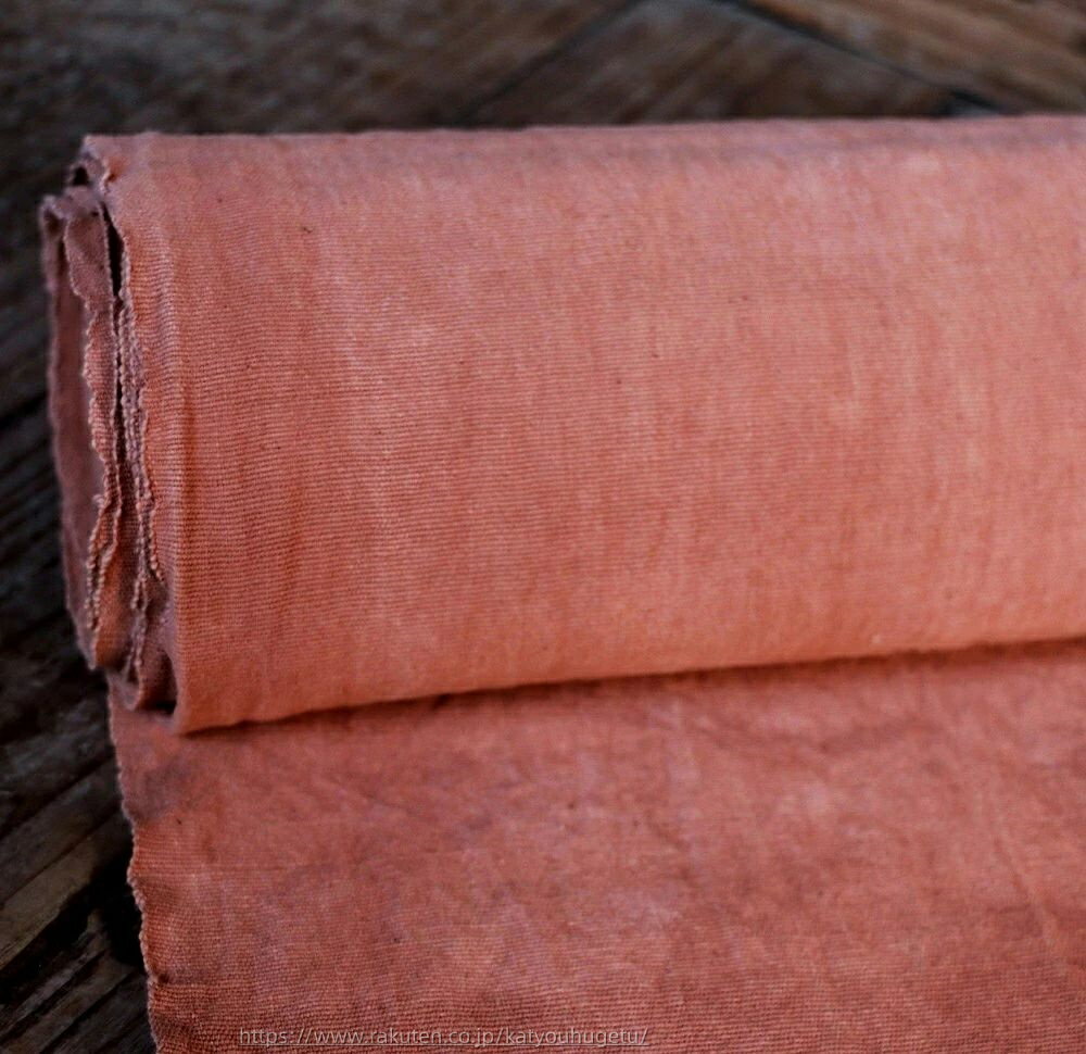 【時間限定10%OFFク一ポン】送料無料 35cm幅 95cm単位 鉱石染色工芸 生地 布 布地 手織り布 家織り布 ..