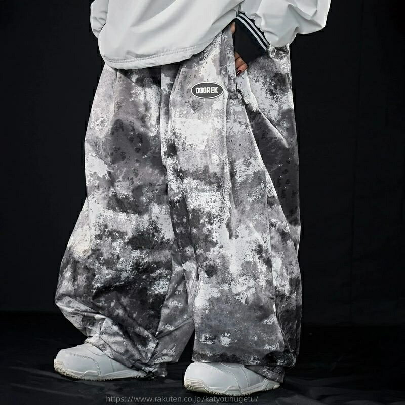 【時間限定10%OFFク一ポン】送料無料 スノボパンツ スキーパンツ ロングパンツ 単品 スノーボード ウェア ワイドパンツ レディース メンズ 長ズボン ボトムス スノーボードウェア スキーウェア スノボウェア 男女兼用 ゆったり 迷彩柄 灰色 楽天海外通販