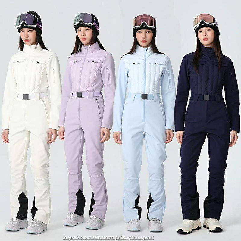 【時間限定10%OFFク一ポン】送料無料 女性用 スキーウェアセット ツナギ つなぎ オールインワン スキー..