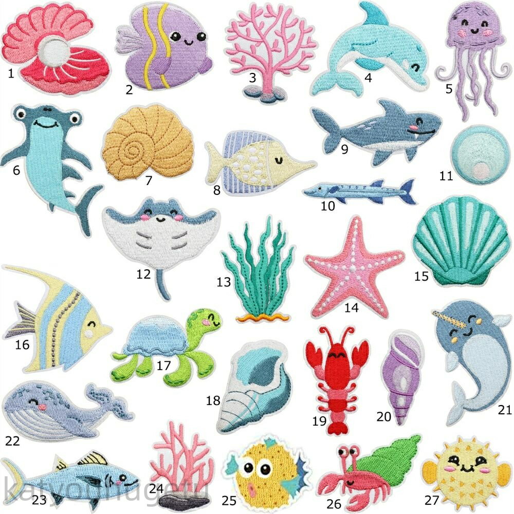 【時間限定10%OFFク一ポン】送料無料 27枚組 ワッペン アップリケ 刺繍ワッペン 刺繍アップリケ 刺繍 ..