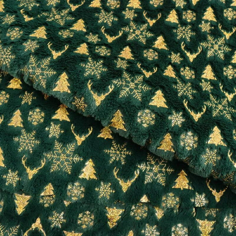 【時間限定10%OFFク一ポン】送料無料 155cm幅 190cm単位 生地 布 布地 ぬの きじ プリント 起毛生地 パイル生地 片面パイル やわらか ふわふわ生地 ハンドメイド 手作り 手造り 手芸 DIY 材料 ソーイング 厚手 服地 クリスマス ツリー 鹿柄 雪花柄 グリーン レッド 楽天海外