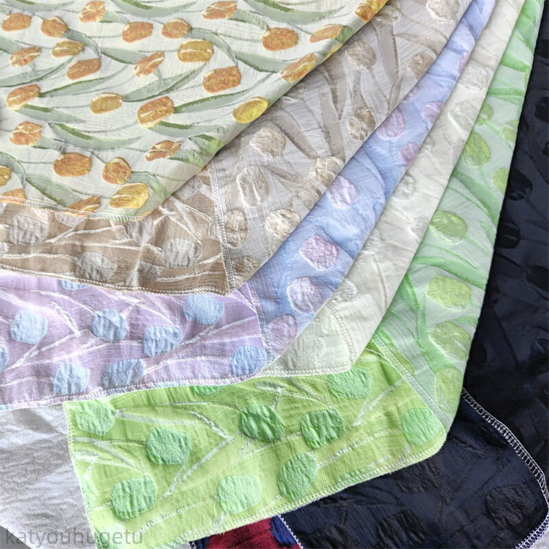 【時間限定10%OFFク一ポン】送料無料 幅155cm 長さ95cm+95cm 生地 布 布地 ぬの きじ ジャカード生地 エンボス生地 肌理感 花柄 チューリップ柄 イエロー ホワイト ベージュ ブラック レッド 楽天海外通販