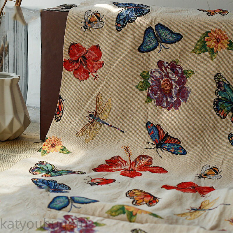 【時間限定10%OFFク一ポン】送料無料 145cm幅 90cm単位 生地 布 布地 きじ ジャカード生地 トンボ柄 蝶..