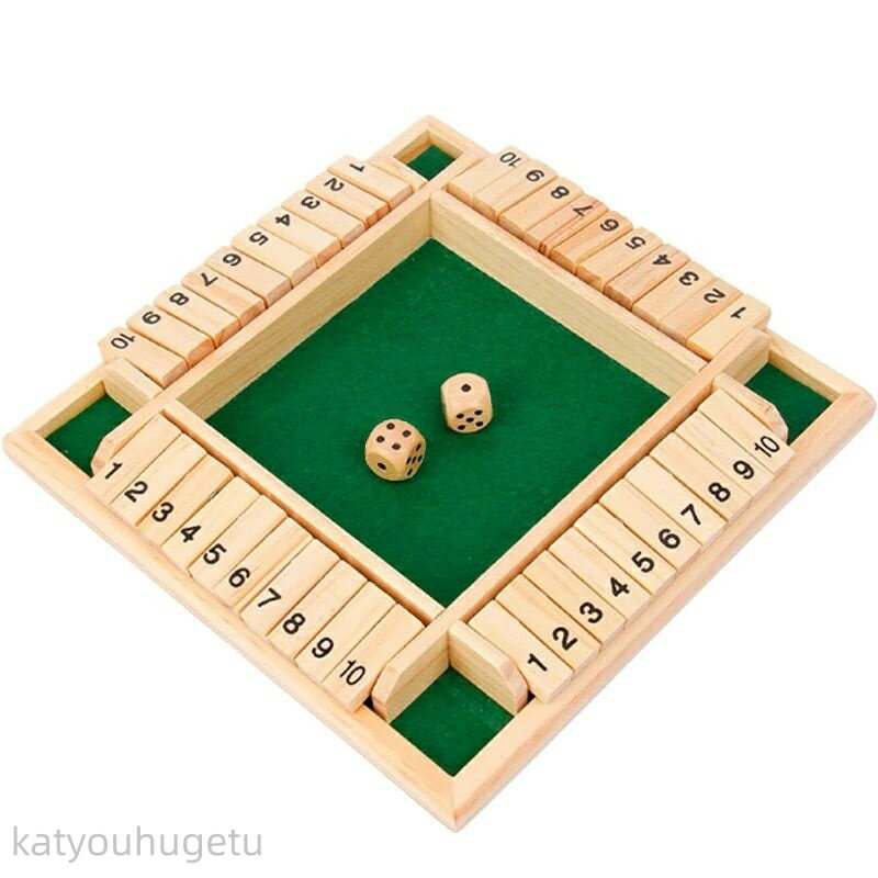 【時間限定10%OFFク一ポン】【送料無料】シャットザボックス ボードゲーム ジャックポット ゲーム 足し算 脳トレ 知育玩具 サイコロ ダイス 木製 4面 4人用（6歳以上）