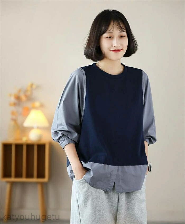 【冬のおすすめ商品特集10%OFF】【送料無料】秋 きれいめ レディース トレーナー スウェット レディース 秋冬 秋 シャツ 春 異素材 無地 長袖 クル 春...