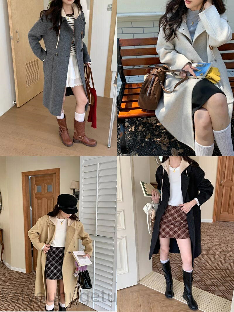 【冬のおすすめ商品特集10%OFF】【送料無料】カシミヤ 大 フード ブレンド チェスターコート レディー..