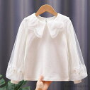 【送料無料】入学式 シャツ キッズ シャツ 子供 トップス 白シャツ 女の子 スーツシャツ 襟付き 白 ブラウス 女の子 フォーマルシャツ