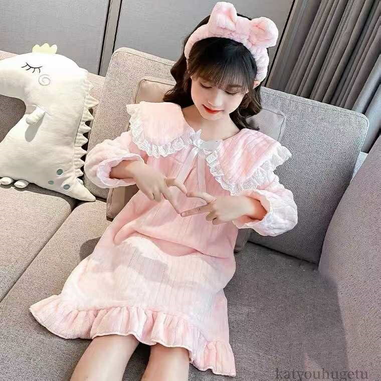 【送料無料】ベビー服 子供 おしゃれ 冬 秋 女児 女の子 寝巻き パジャマ パジャマワンピース 姫 長袖 パジャマ キッズ ネグリジェ