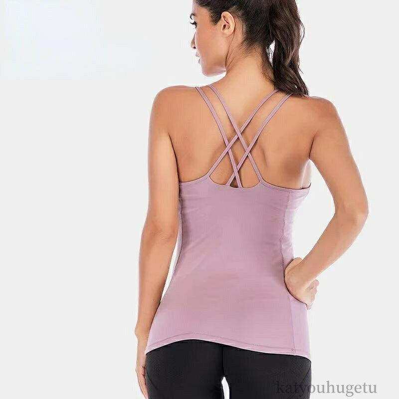 【送料無料】Uネック インナー キャミ ブラキャミソール フィットネス ヨガ ヨガホット 5color カップ付き キャミソール ブラトップ