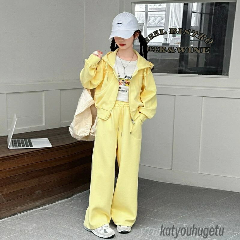 女の子の春のスポーツ2025の新しい女の子の子の大きいき子供の洋気の衛のズボンの春秋の子供の帽子の2つのセット