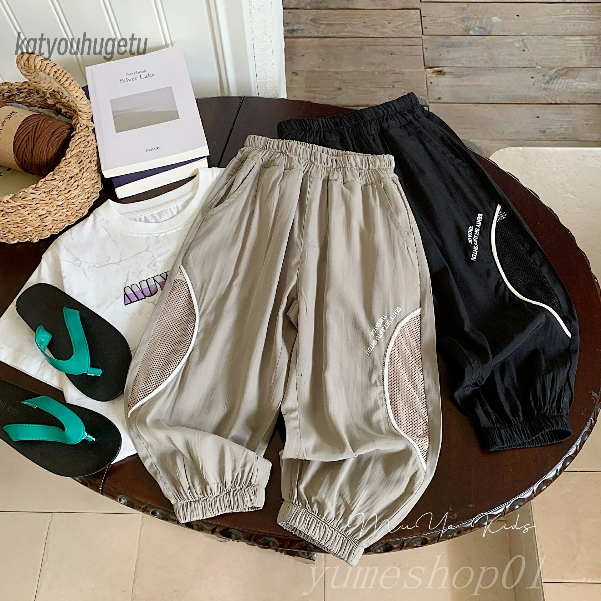 【送料無料】子供用日焼け止めパンツ2025夏の新型子供服男の子韓国版通気カジュアルパンツ赤ちゃん洋気百合長ズボン