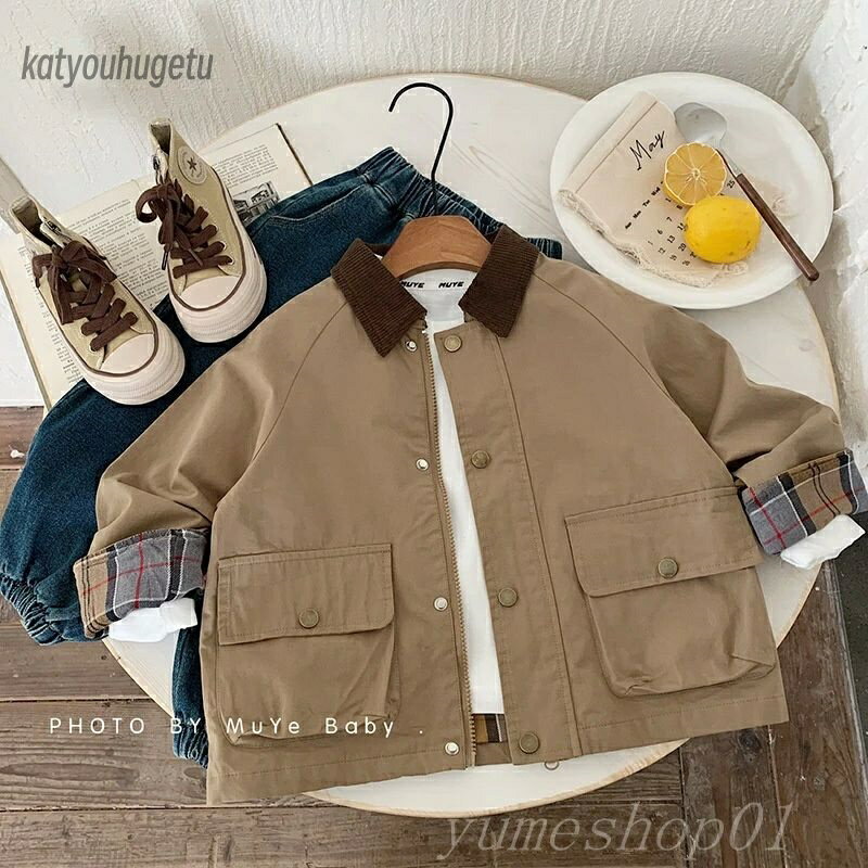 【送料無料】子供コート2025春の新しい子供服服男の子韓国版シャツジャケット赤ちゃん洋気上着