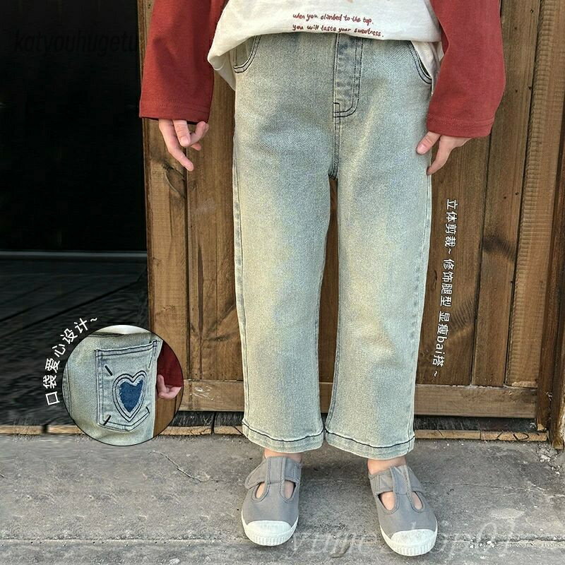 【送料無料】子供服の女の子のジーンズ2025春の新型子供の韓国版の子供のスリムなズボンの赤ちゃんのズ..
