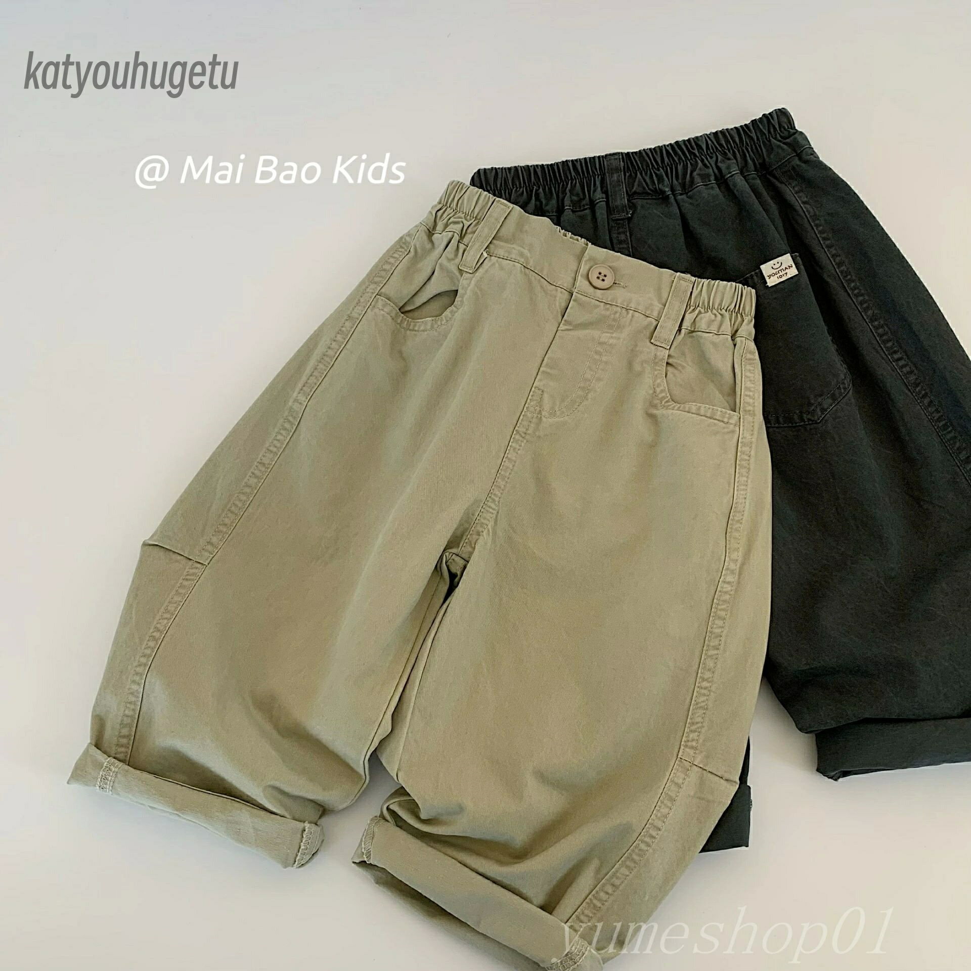 【送料無料】子供カジュアルパンツ2025春男女子供レトロ洗古洋気新品子供服作り古風長ズボンブーム