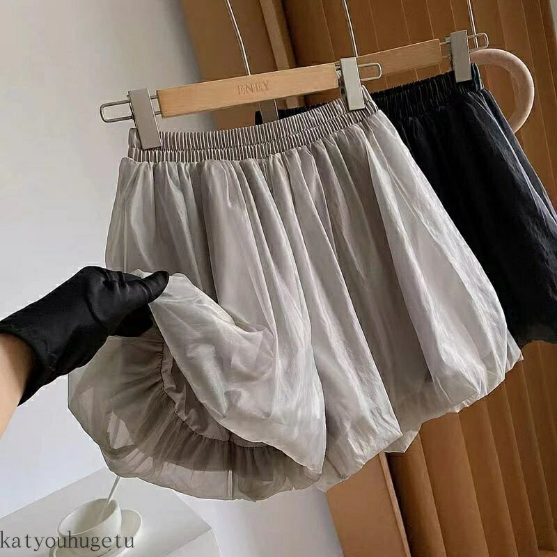 【送料無料】可愛いルームウェア ふわふわ シフォン ルームウェア ショートパンツレディース 黒 グレー かわいい 部屋着 お出かけ 可愛い