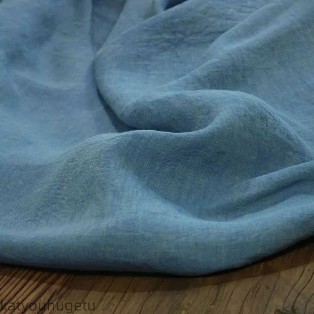 【送料無料】135cm幅 90cm単位 生地 布 布地 色織り生地 リネン生地 21番手 ヘンプ＆リネン混紡 酵素洗..