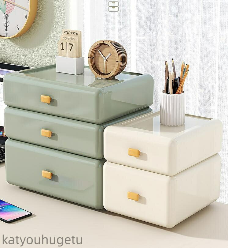 【送料無料】卓上収納ケース 収納ボックス プラスチック A4/A5対応 横 小物 2段 3段 滑り止め 大容量 文房具収納 書類ケース 化粧品