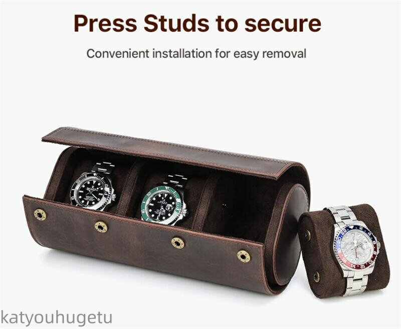 【送料無料】腕時計ケース 本革 牛革 復古 時計ケース 3本用 ウオッチケース 収納ボックス コレクションケース 持ち運び 便利コンパクト
