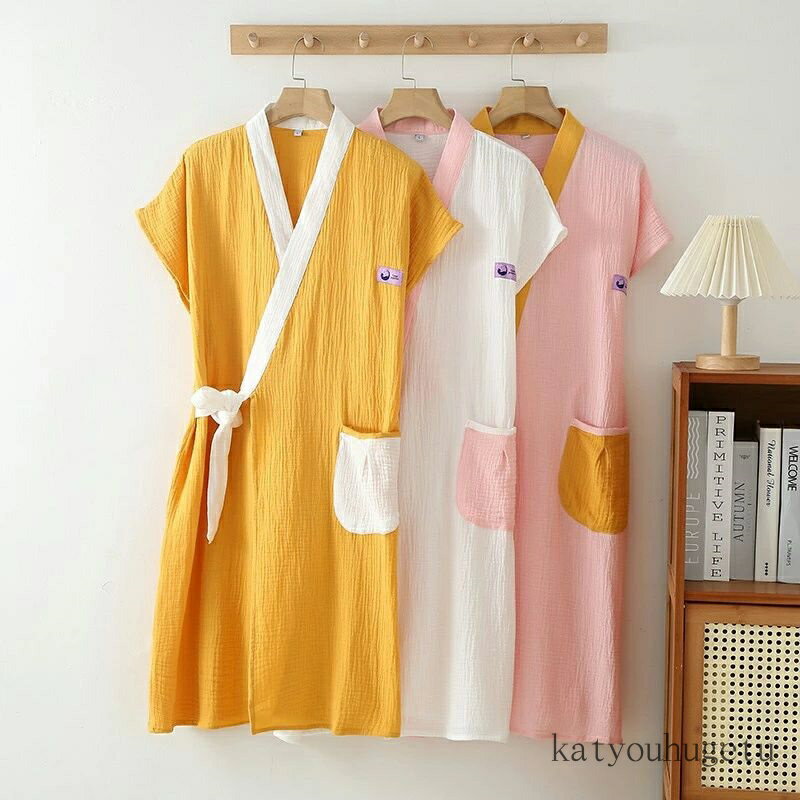 【送料無料】パジャマ ルームウェア レディース メンズ ダブルガーゼ 甚平 浴衣 パジャマ 和風 寝巻き 綿 和風