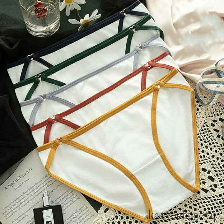 【送料無料】レディース ショーツ 綿 4枚セット ライン 可愛い 女子 10代 ショーツ 30代