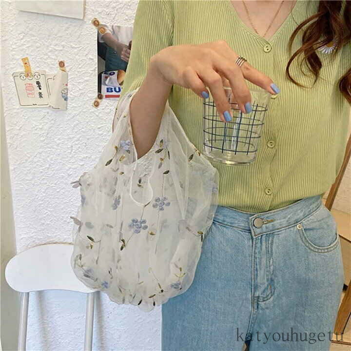 可愛いかわいい花柄エコバッグトート...