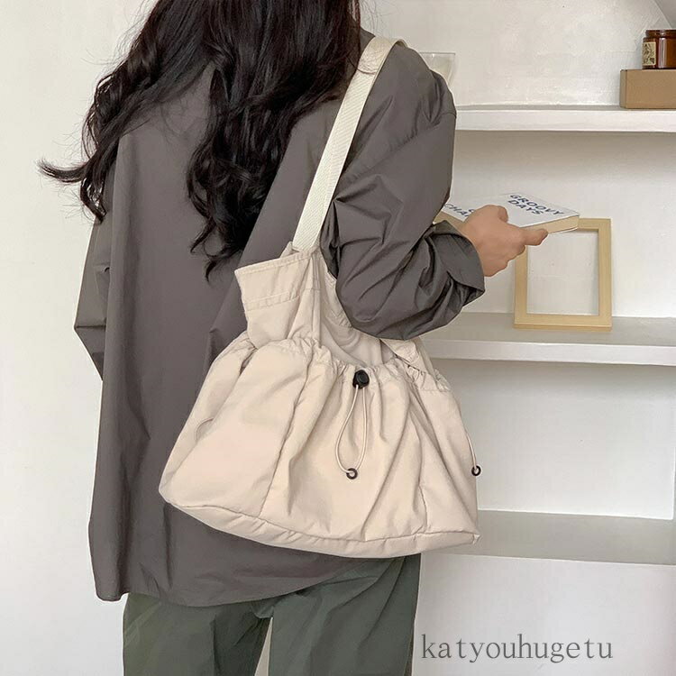 【送料無料】トート 軽量 縦型 おしゃれ ナイロンバッグ 軽い 肩掛け トートバッグ ショルダー かばん a4 肩掛けバッグ ドローストリング