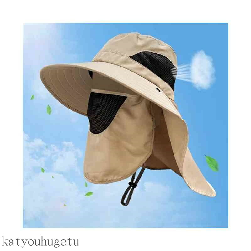 【送料無料】帽子 uvカット 日よけ帽子 つば広 UPF50+ 顎紐 2way 首 日除け帽子 帽子 キャップ メンズ サンバイザー uv 日焼け防止