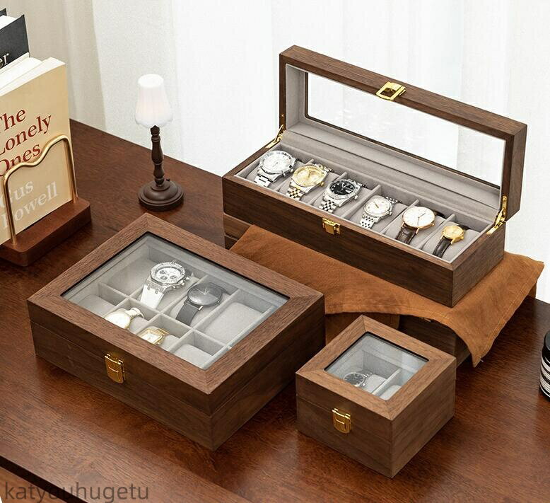 【送料無料】時計ケース 木製 腕時計ケース おしゃれ 時計収納ケース 収納2本/3本/6本/10本/12本入り 高級 ウォッチボックス コンパクト